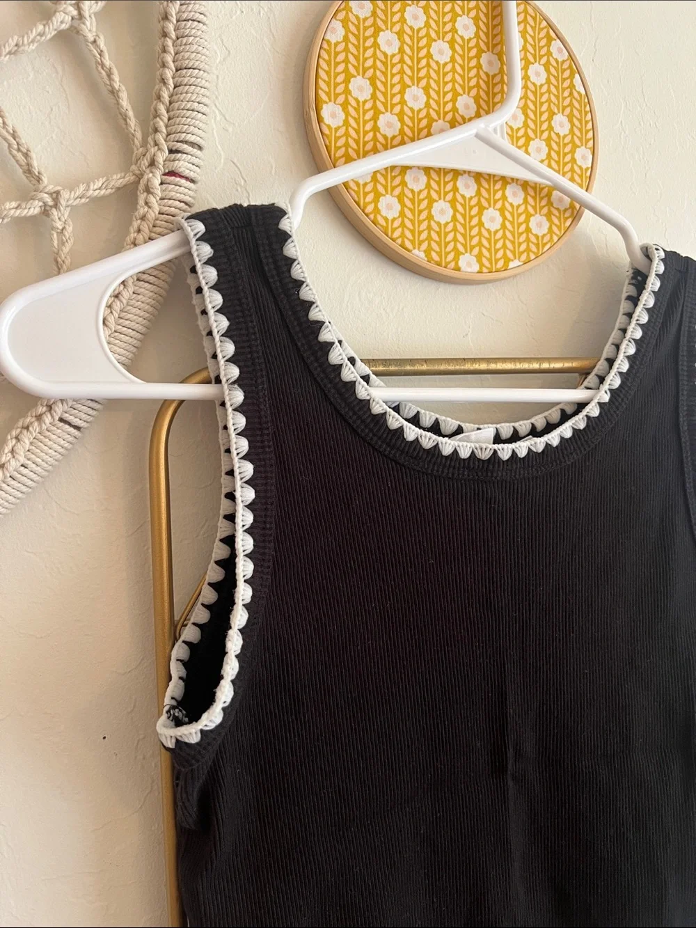 XXL | Gap Kids Girls Black Tank Top with White Trim